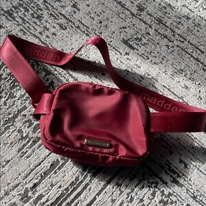 Steve Madden Burgundy Satin Belt Bag